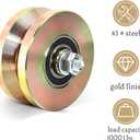 Goaste 2 Pack 4" Solid Slide V Groove Wheels, Heavy Duty Sliding Gate Casters, 1-3/4" Width Rolling Gate Wheels with Screw & Double Bearings for Industrial Machines Rail, Load Capacity 1000 Lbs