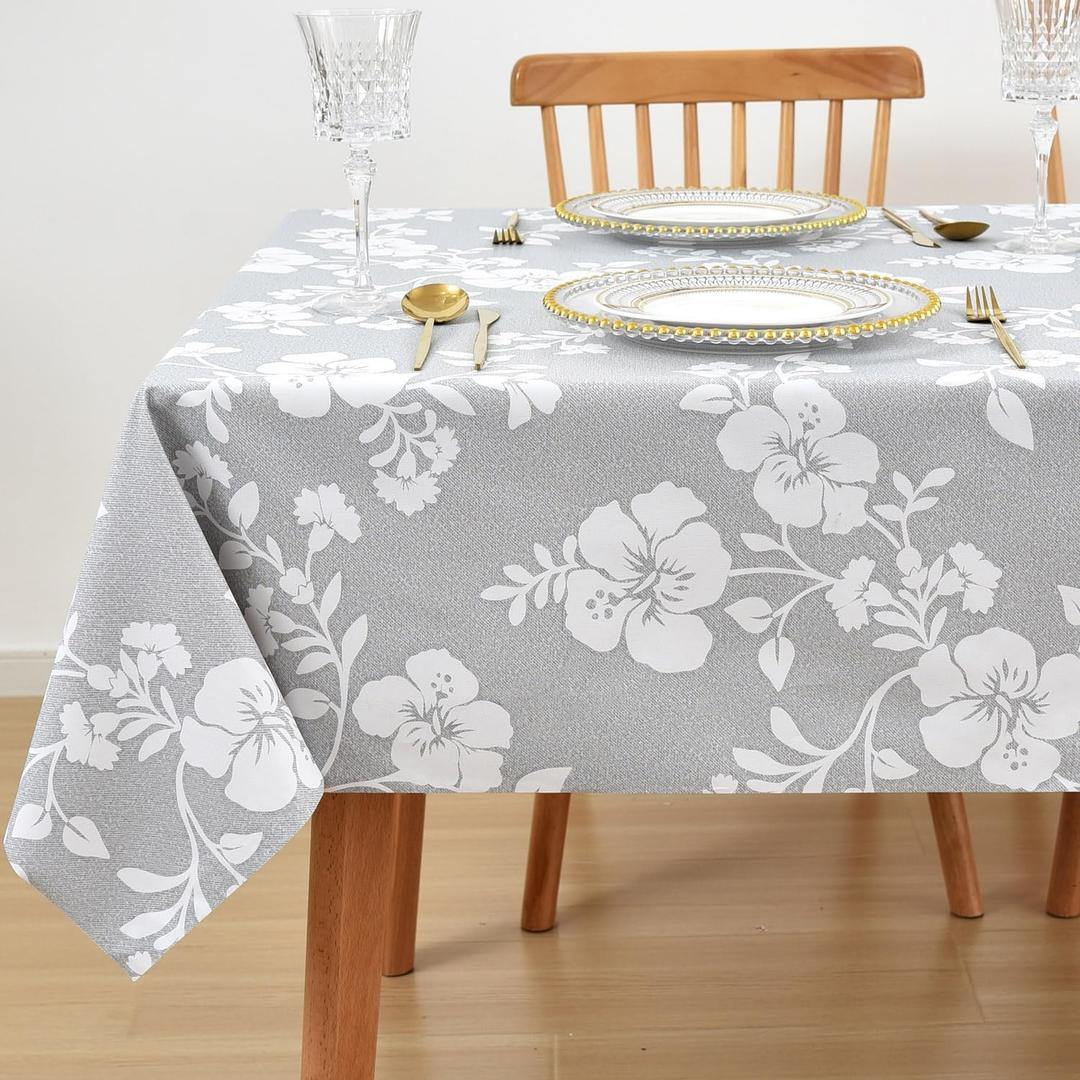 Vinyl Plastic PVC Tablecloth Waterproof Oilcloth Wipeable PVC Padded Spillproof Autumn Camper Card Table Tablecloths, Size 55" x 70" 