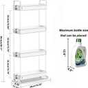 SOLEJAZZ Slim Rolling Storage Cart with Wheels 4 Tier Skinny Bathroom Storage Organizer Narrow Shelf Unit Thin Laundry Room Utility Cart for Bedside Kitchen Office Next to Fridge Small Places, White