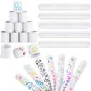 LovesTown 54PCS White Slap Bracelets, DIY Snap Bracelets Bulk Crafts for Kids Party Favors Treat Bags Birthday Goodie Bag Stuffers Classroom Prizes