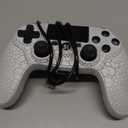 Controller for PS4, Wireless Controllers for PlayStation 4/Pro/Slim, Remote Control with Adjustable RGB Light/1000mAh Battery/6-Axis Motion Sensor/Double Vibration/3.5mm Audio Jack, White