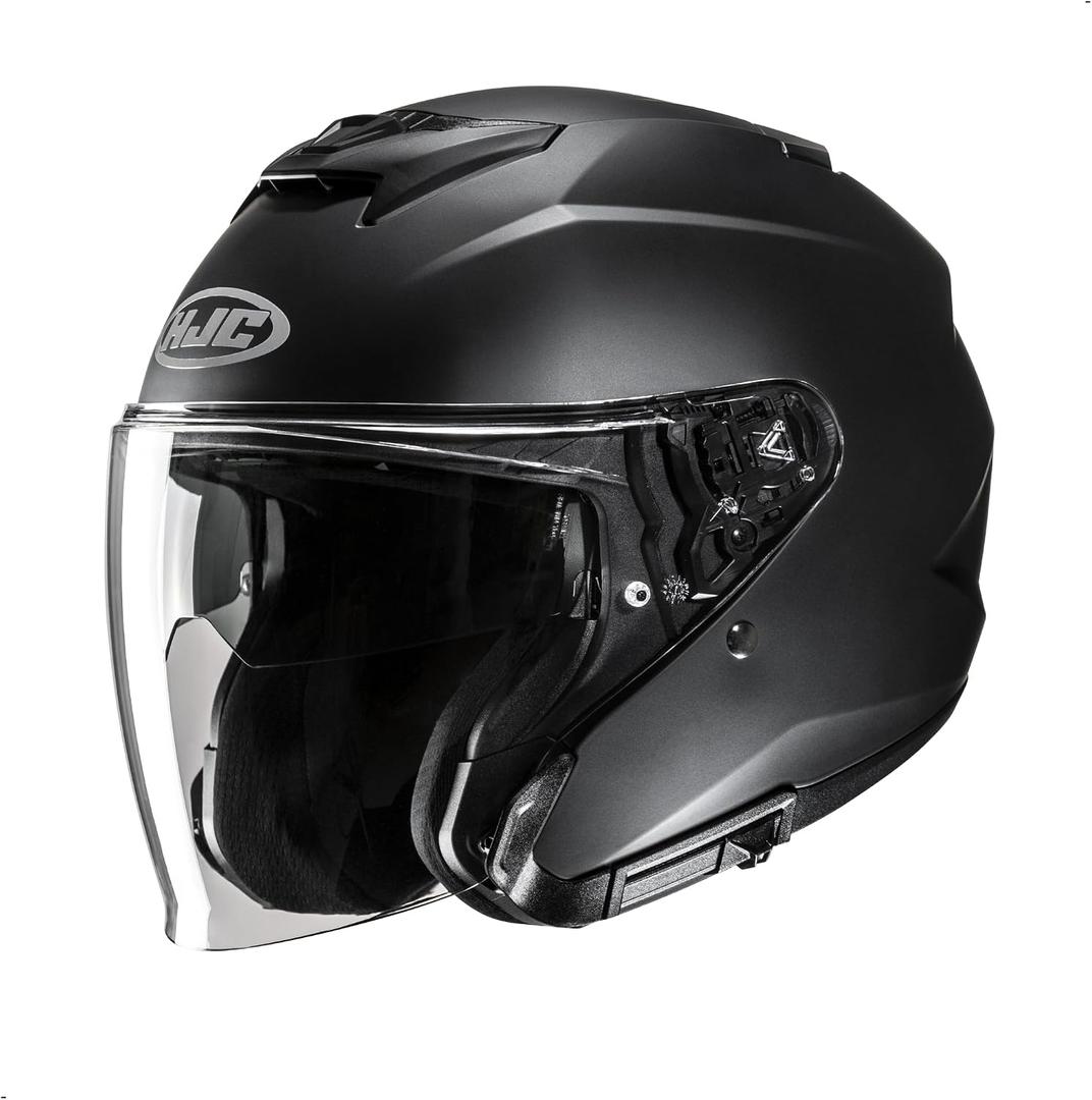 HJC i31 Solid Open Face Motorcycle Helmet, DOT Approved (Semi Flat Black, Large)