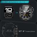 Goton Rugged Case and Band Kit with Screen Protector for Apple Watch 46mm, Compatible with Apple Watch Series 10, Full Body Shockproof Metal+PC Bumper Cover with Soft Band, 46mm Black