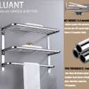 LUANT 24 Inch Bathroom Shelf 3-Tier Wall Mounting Rack with Towel Bars