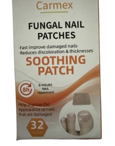 Carmex Toenail Fungus Treatment Extra Strength, Toe Nail Fungus Treatments 32 Pcs, Nighttime Renewal Fungus Nail Treatment Patch, One Patch Every Night for Effective Symptom Relief, Medical-Grade Adhesive (4 Pack)