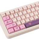 JOLINTAL 134 Keys Pink Purple Keycaps, PBT Custom Key caps Cherry Profile Japanese Keycaps Set Fit for 61/64/87/104/108 Cherry Gateron MX Switches Mechanical Keyboard