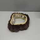 1 Set Winter Plush Car Steering Wheel Cover Warm Furry Handbrake Gear Shift Complete Set(Brown)