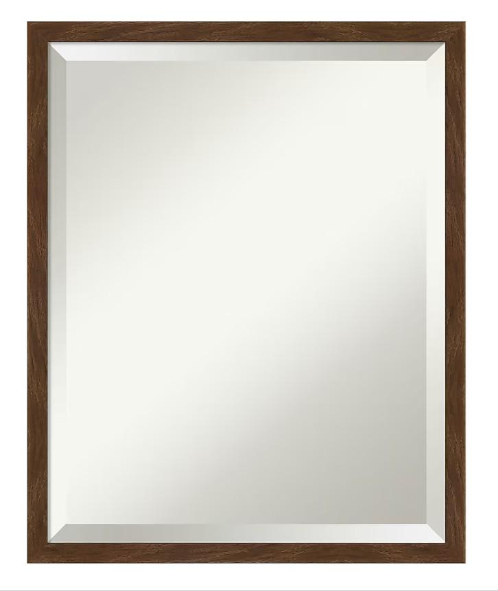 Art Carlisle Brown Narrow Frame 18-in W x 24-in H Rectangle Carlisle Brown Narrow Framed Wall Mirror