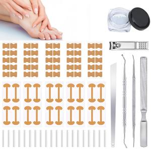 Ingrown Toenail Corrector Set with Correction Strips, Professional ingrown toenails pedicure tool set, Toenail Correction Strips & Ingrown Toenail Corrector for Home Pedicure Care
