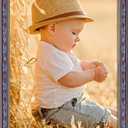 20x30 Wood Frame Brown Blue, Vintage 30x20in Floral Picture Frames, 20 x 30inch Gallery Photo Pic Display with HD Plexiglass, 1.4in Widen 1in Thick, Horizontal Vertical Wall Display