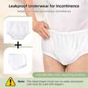 Carer Adult Diaper Cover Noiseless Leakproof Underwear Cover Durable, Lightweight Waterproof Underwear for Incontinence(White,Small)