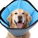 ipetstation Dog Cone Collar for Dogs After Surgery Extra Long, Adjustable Comfy Dog Elizabethan Pet Collar Cone for Large Dogs Anti-Lick Protective Wound, M