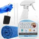 32oz Grout Sealer Spray Complete Kit with 4 Tools(Covers 200+ SF), Waterproof Tile Sealer for Shower, Kitchen, Bathroom - 100% Safe Indoor & Outdoor, Clear Grout Sealant Protector for Stone, Marble