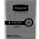 Depend Fresh Protection Adult Diapers, Incontinence Underwear for Men, Disposable, Maximum, Small/Medium, Grey, 40Count (2 Packs of 40)