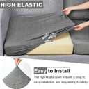 pickyNproud 8Pcs Patio Cushion Covers Stretch Outdoor Couch Cushions Slipcovers Replacement Washable Furniture Protector with Elastic Bottom Sofa Chair Seat Cover, Charcoal Gray