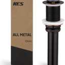KES Bathroom Sink Drain Without Overflow Vessel Sink Lavatory Vanity Pop Up Drain Stopper Oil Rubbed Bronze, All Metal Rustproof Brass and 304 Stainless Steel, for 1.6"-1.9" Sink Hole, S2008D-ORB
