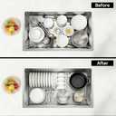 Sink Grid 18" X 12-1/2", Sink Protectors for Kitchen Sink Stainless Steel, Sink Rack for Bottom Centered Drain for Single Bowl Sinks Accessories, Includes 16 Rubber Pads and 20 Rdge Protectors