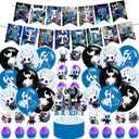 Cartoon Game Birthday Party Supplies,Cartoon Game Party Decorations Includes Happy Birthday Banner,Cake Topper,Cupcake Toppers, for Halloween Decorations