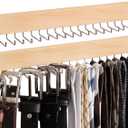 StorageWorks Tie Rack with 20 Hooks, 2-Pack Wall-Mounted Wooden Hangers for Neckties, Belts, Hats, Natural Wood Color