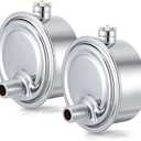 Gisafai 2 Pack Steam Radiator Air Valve #6 1/8" Steam Air Vent Angle Mount Heat Regulator Valve Chrome Plated Copper Vent for Winter Radiator Parts