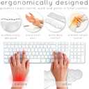 Cloud Keyboard Wrist Rest Create-ables Qloud Cloud Wrist Rest for Computer Keyboard and Mouse, Ergonomic Memory Foam Wrist Pad with Non-Slip Base, Includes Cloud Mouse Pad White