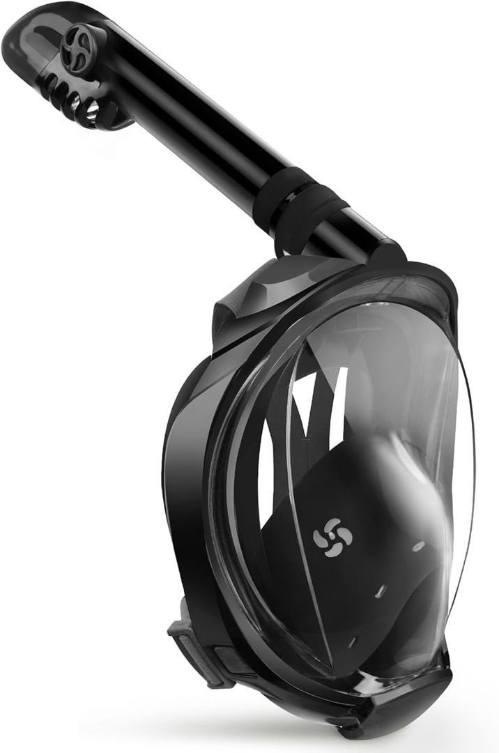 Greatever G2 Full Face Snorkel Mask with Latest Dry Top System,Foldable 180 Degree Panoramic View Snorkeling Mask with Camera Mount,Safe Breathing,Anti-Leak&Anti-Fog (Small-Medium)