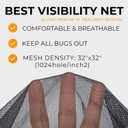Flammi Mosquito Net Hat Safari Hat UPF 50+ Sun Protection Boonie Hats for Men with Neck Flap Fishing Hiking Hat for Men/Women