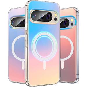 for Google Pixel 10 Pro XL Case Holographic Iridescent [Compatible with Magsafe] Rainbow Unique and Aesthetic Phone Cover for Girls and Women Protective Case for Pixel 10 Pro XL Cover (Irisierend)