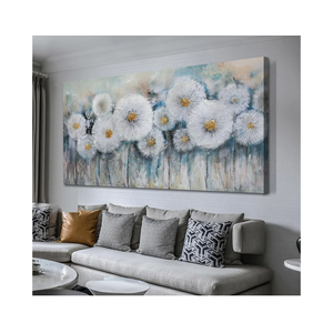 Acocifi Large Dandelion Canvas Wall Art Grey Elegant Flowers Landsape Painting Abstract Florals Picture Handmade 3D Textured Artwork Framed for Living Room Bedroom Bathroom Office Home Decor 58"x29