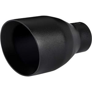 TriTrust Exhaust Tip, 2.5 Inch Inlet, 4.5'' Outlet 7'' Long Muffler Tip, Powder Coated Black Stainless Steel Truck Car Tail Tip, Weld On 2.5'' Outer Diameter Tailpipe, 2.5"ID x 4.5"OD x 7"L