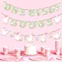 Fullhawl One Silly Goose Banner 1st First Birthday Decorations Silly Goose Birthday Garland Glitter Flower Paper Decor for Summer Farm Animal Baby Shower Party Supplies Photo Booth Props Sign