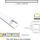 THMOOTHER LED Strip U Channel Diffuser 6-Pack 3.28FT,Surface Mounted Tape Light Aluminum Track with Continuous Silicone Cover.Cabinet Stairs Counter,Wall Flush Installed Low Profile (Silver, 6X3.3FT)