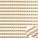 Nuanchu 12 Pcs Decorative Beaded Wood Trim Molding Half Wooden Beads Bobbin Trims 15.75 Inch Unfinished 3D Pearl Paintable Wood Molding for DIY Crafts Home Wall Cabinet Shelf Window Door (24 mm)