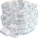 20ft Rope Lights Outdoor, Connectable & Flexible Tube Lights with 8 Modes Controller,Waterproof White LED Rope Lighting for Deck,Garden,Pool,Patio,Bedroom,Party,Indoor & Outside Landscape Lighting