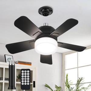 Fanspex Socket Celling Fan Light Black X16-Socket