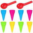 TOYANDONA 10pcs Plastic Ice Cream Cones Scoop Cones Beach Toy Kids Sand Mold Set Seaside Play Sand Toys for Outdoor Beach Toys Set(Random Color)