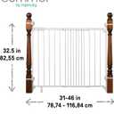 Ingenuity The Stairway+ 46W Series, 32"-48" Wide, 32.5" Tall, Baby Gate for Stairs, Dog Gate Indoor with Door for Banister to Banister Installation - White Metal