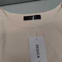 ZESICA Women's Lace Short Sleeve Fitted Tops 2026 Summer Crewneck Casual Basic Tees Tops Going Out Fashion Outfits Apricot Medium