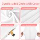 7.2FT Double-Sided Round Backdrop Cover,White Wedding Round Arch Cover,Circle Balloon Backdrop Stand Covers for Wedding Birthday Festival Party Baby Shower Decoration