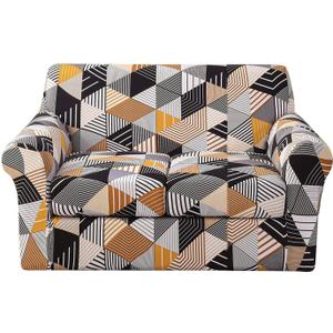 EKSED 3 Piece Sofa Covers,Printed Couch Covers for 2 Cushion Couch Stretch Sofa Slipcover with Individual Seat Cushion Covers Elastic Furniture Protector for Living Room-AG-Medium