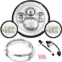 SUNPIE Compatible with H_arley Motorcycle 7 Inch Head light Fog Lights Combo, Compatible with Road King Road/Street/Electra Glide