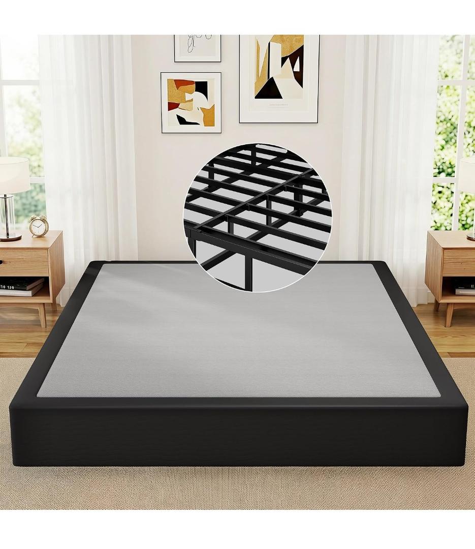 10 Inch High Profile Full Box Spring, Heavy Duty Metal Frame Mattress Foundation with Fabric Cover, Easy Assembly, Noise-Free (10 Inch, Full)