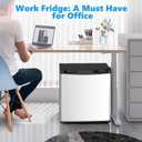 Electactic 1.7 Cu.ft Mini Fridge with Freezer, Compact Refrigerator, Single Reversible Door, Ultra Quiet, Energy Efficient for Office, Dorm, Bedroom, Apartment, Silver