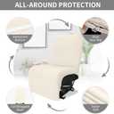 Easy-Going 100% Waterproof Recliner Cover Additional Seat Cover for Reclining Couch, Stretch Sofa Covers Washable Furniture Protector for Kids & Pets, 1 Seat, Beige