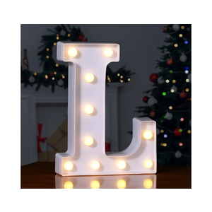 Foaky LED Letter Lights Sign Marquee Light Up Letters Sign for Night Light Wedding/Birthday Party Battery Powered Christmas Lamp Home Bar Decoration(L)
