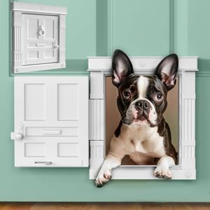 Beacon Hill Interior Dog Door - Durable Indoor Dog Door for Small Dogs, No Flaps, Stylish and Easy DIY Pet Door, Spacious Large Door for Dogs Up to 25 lbs