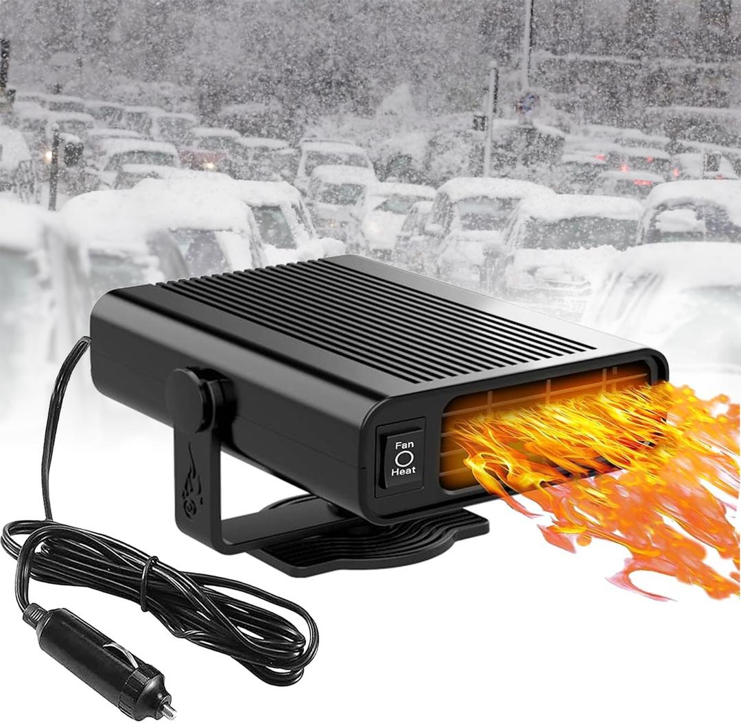 Car Heater, Portable Car Heater 12V and Defroster, 2in1 Fast Heating and Cooling, Car Heaters That Plugs into Cigarette Lighter, Fast Heating Defroster Defogger Demister for Cars