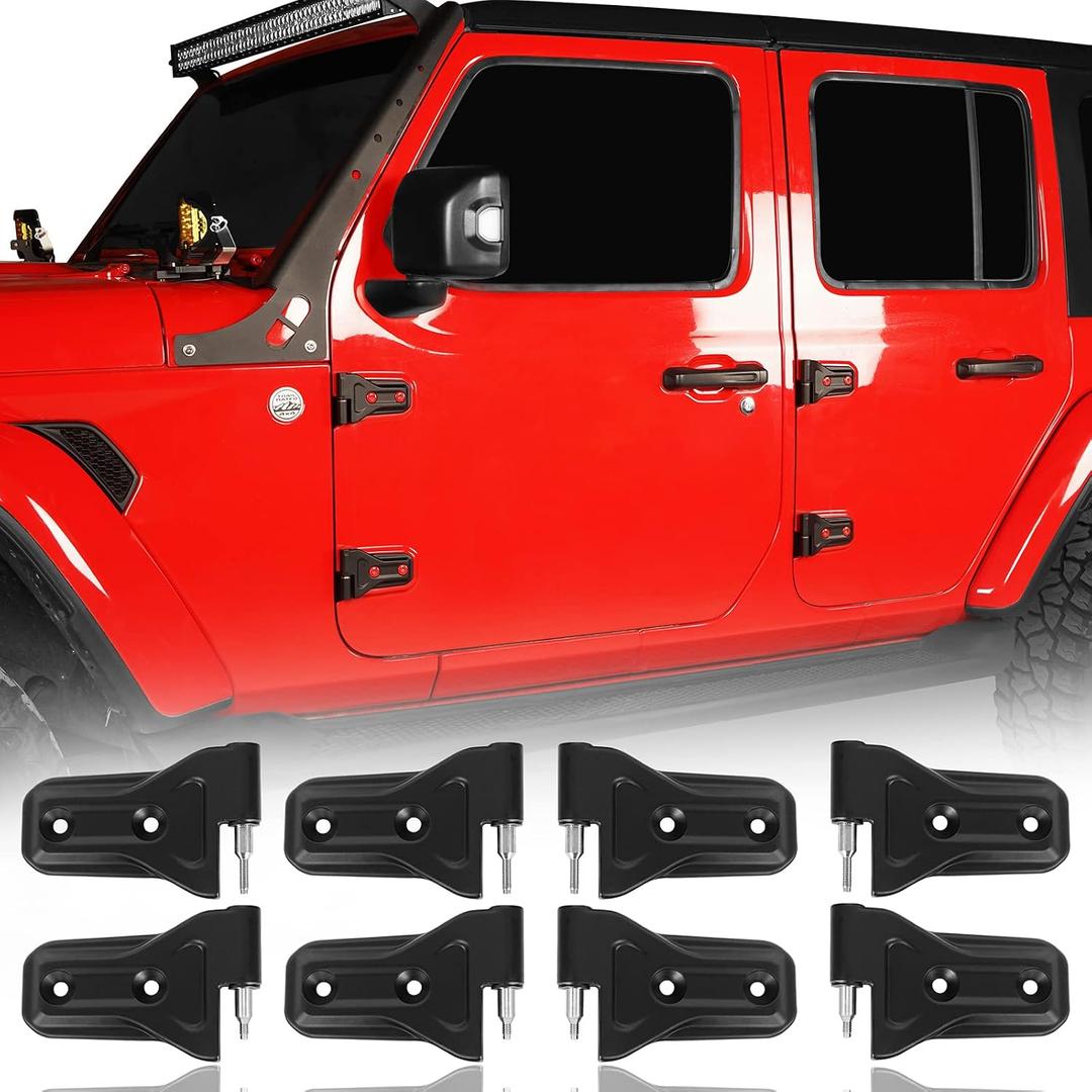 Hooke Road for Jeep Door Hinge Kit Compatible with Jeep Wrangler JL Unlimited 4-Door | Gladiator JT 2018-2026 (Set of 8 Hinges)
