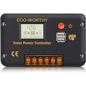 ECO-WORTHY 30A Solar Charger Controller Solar Panel Battery Intelligent Regulator with Dual USB Port Auto 12/24V PWM Positive Ground for LithiumLead-Acid,Gel Battery ECO-WORTHY 30A Solar Charger Controller Solar Panel Battery Intelligent Regulator with Dual USB Port Auto 12/24V PWM Positive Ground for LithiumLead-Acid,Gel Battery