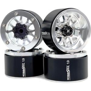 HOBBYSOUL 4pcs 1.9 Beadlock Wheels -10.5mm Negative Offset Rims 33mm Wide for TRX4 SCX10 Gen8 1/10 RC Mud Crawler Truck Upgrades